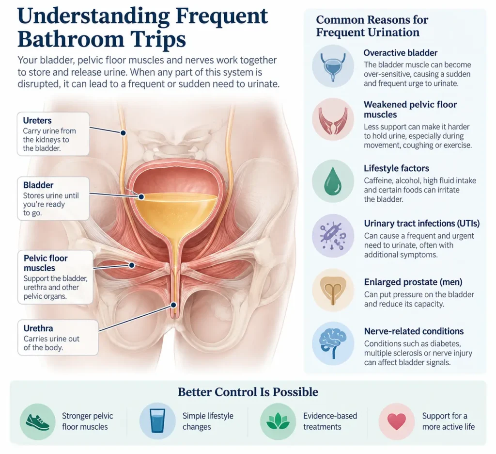 urinary incontinence symptoms and treatment options guide detailed infographics by incontinence direct Stockport